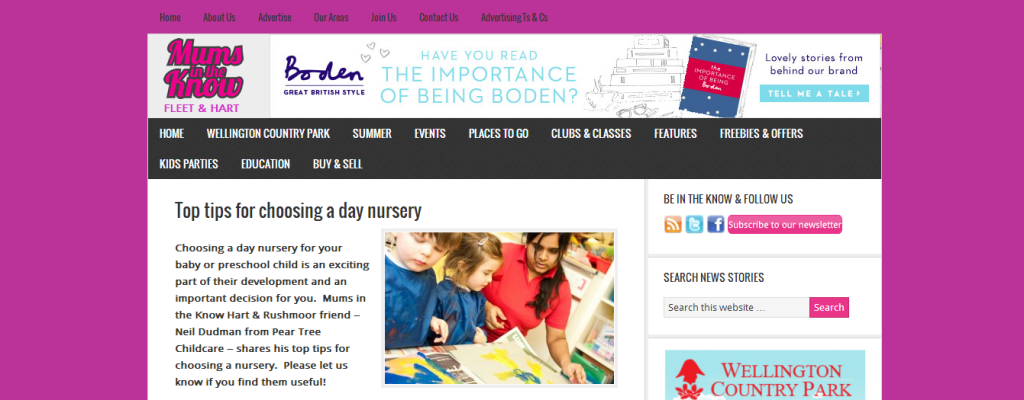 choosing a day nursery, how to choose a nursery